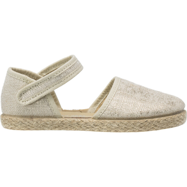 Linen Classic Espadrille, Metallic White - Espadrilles - 2