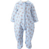 Polka Dot Fawn Print Trim Collar Babygro, Blue - Onesies - 1 - thumbnail