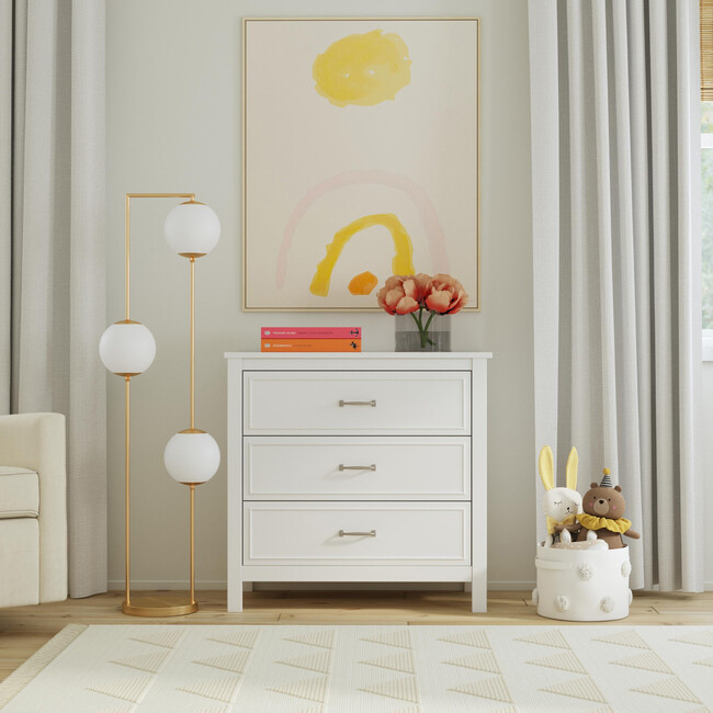 Charlie 3-Drawer Dresser, White - Dressers - 2