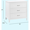 Charlie 3-Drawer Dresser, White - Dressers - 5