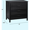 Charlie 3-Drawer Dresser, Ebony - Dressers - 7