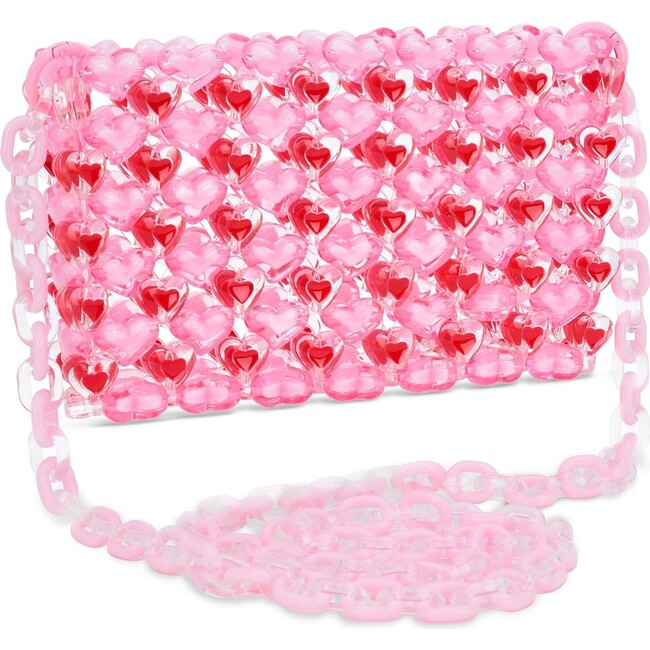 Pink Hearts Beaded Crossbody Bag - Bags - 2