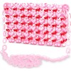 Pink Hearts Beaded Crossbody Bag - Bags - 3