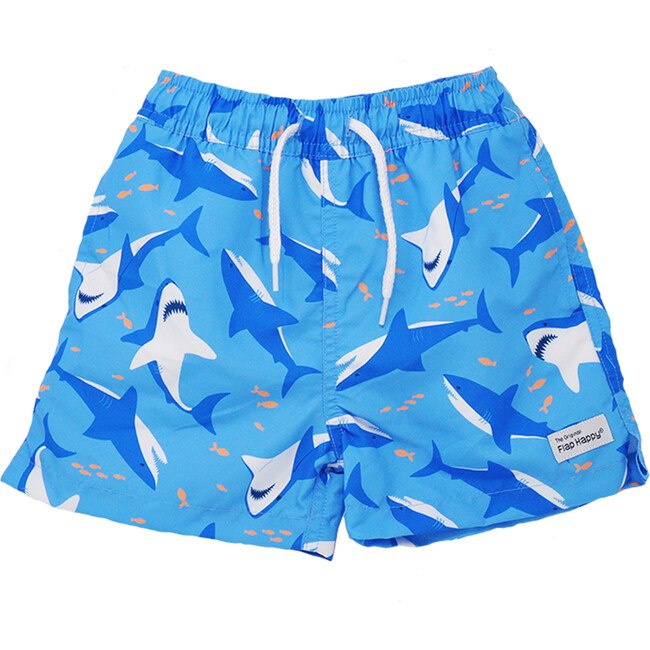 UPF 50+Wesley Swim Trunks with Mesh Liner, Shark Cyclone