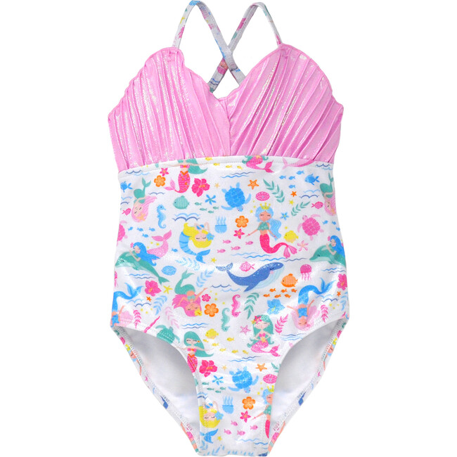 UPF 50+Mermaid Shell Swimsuit, Mermaid Friends