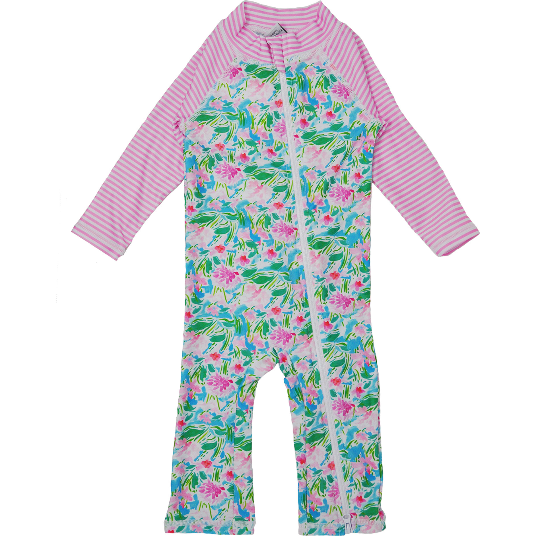 UPF 50+ Long Surf Swimsuit, Ankle Length, Lotus & Lillies - Rash Guards - 1