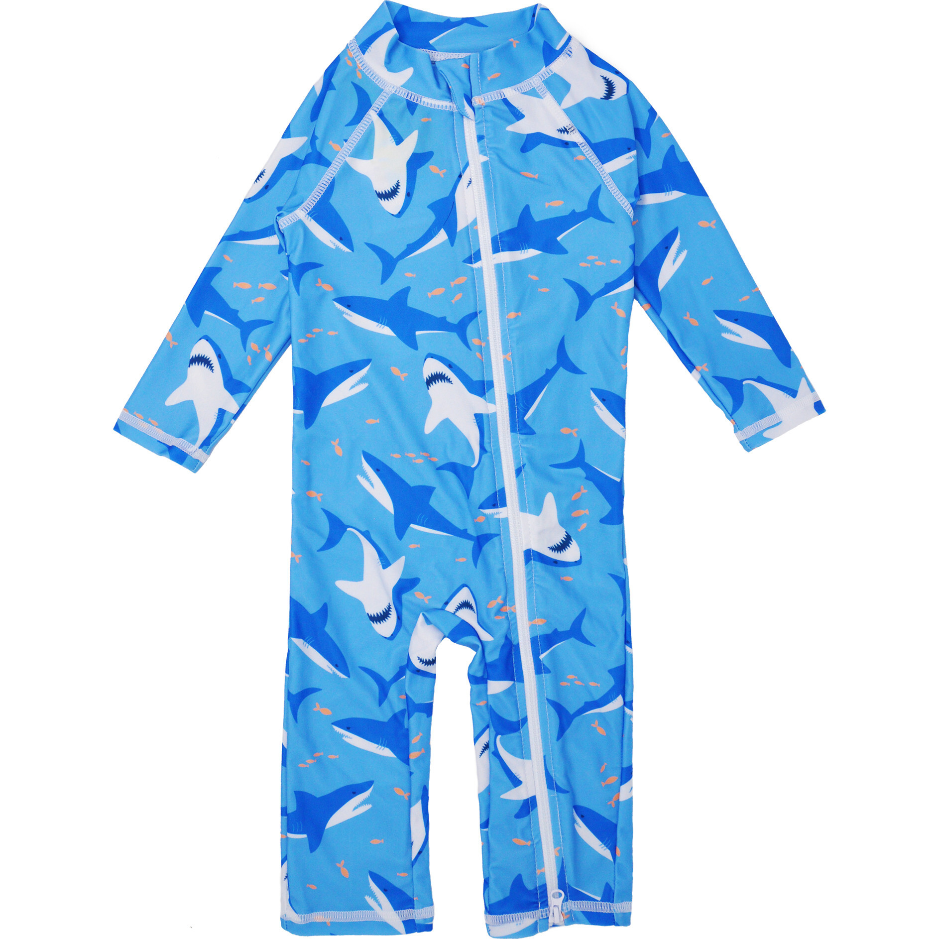 UPF 50+ Long Surf Swimsuit, Ankle Length, Shark Cyclone - Rash Guards - 1