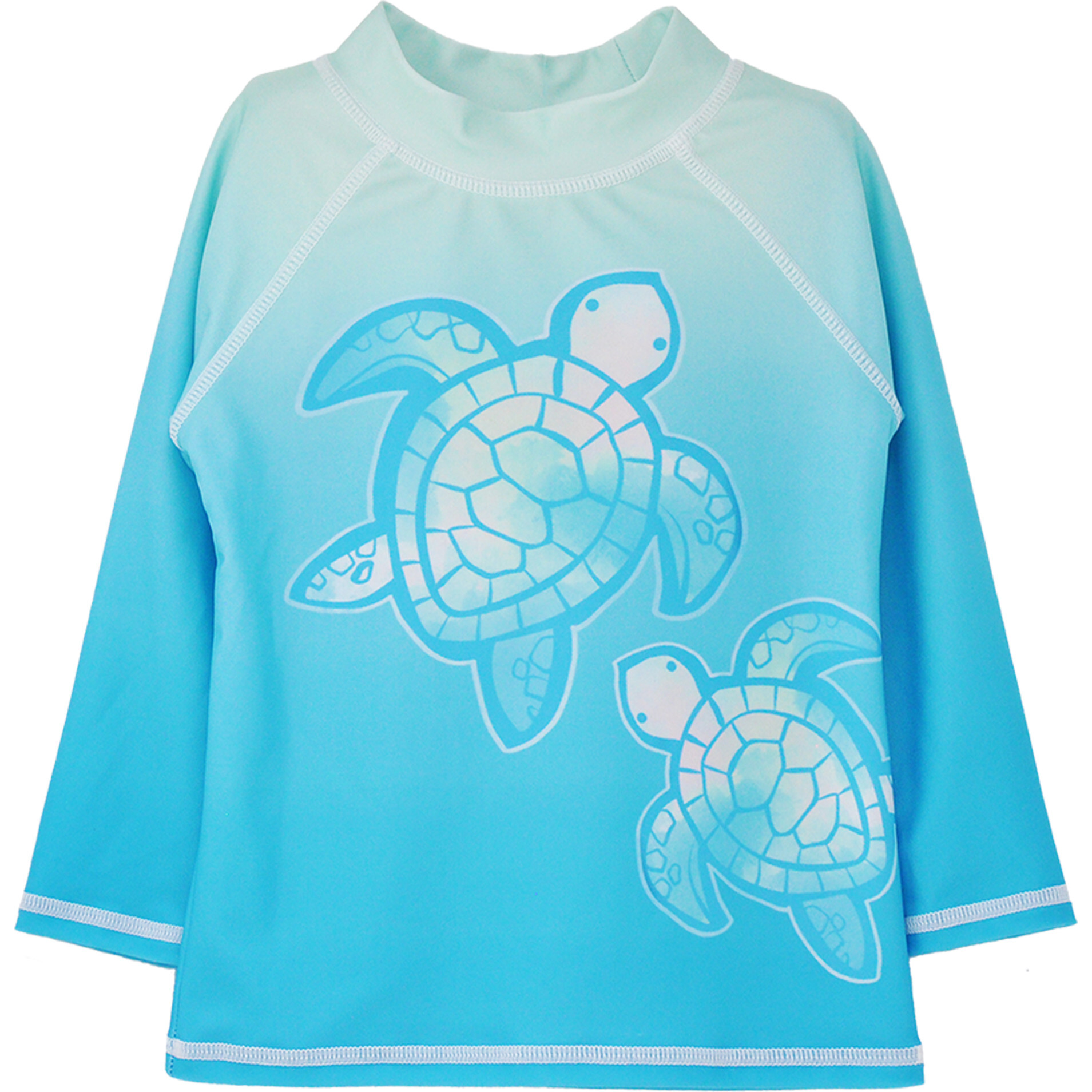UPF 50+ Graphic Rash Guard Swim Top, Coco Beach Turtles - Rash Guards - 1