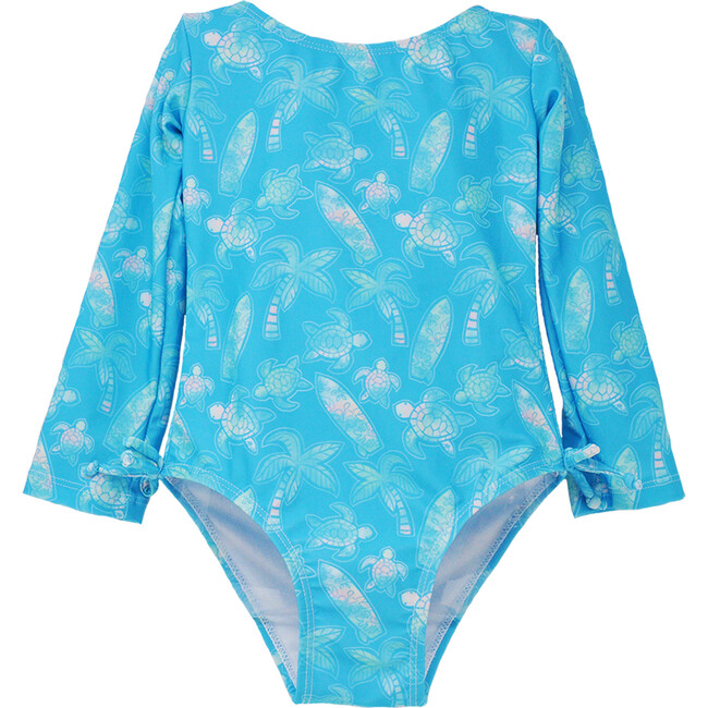 UPF 50+ Charlie L/S Rash Guard Swimsuit, Coco Beach Turtles