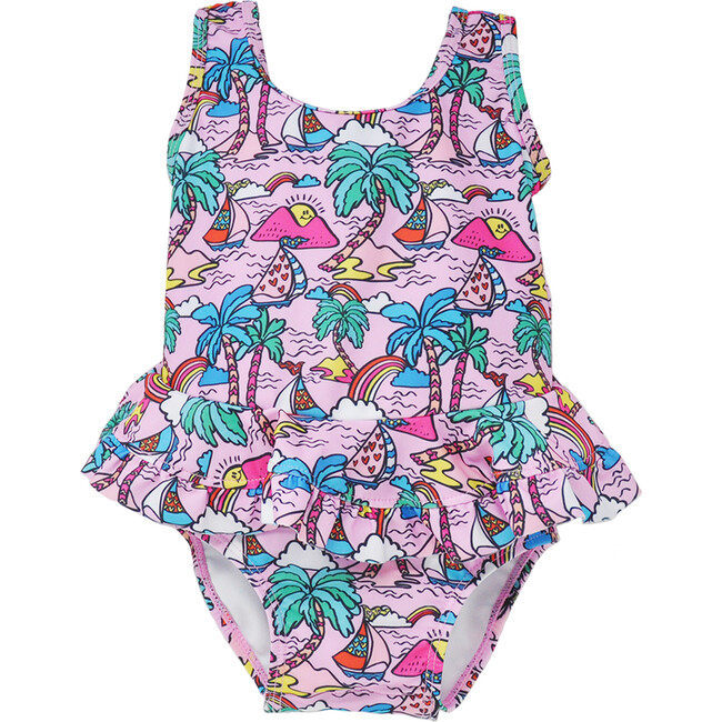 UPF 50+  Stella Infant Ruffle Swimsuit, Islando Doddles