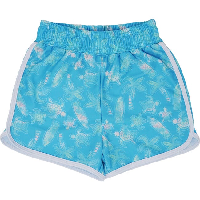 UPF 50+  Morgan Retro Swim Shorts, Coco Beach Turtles