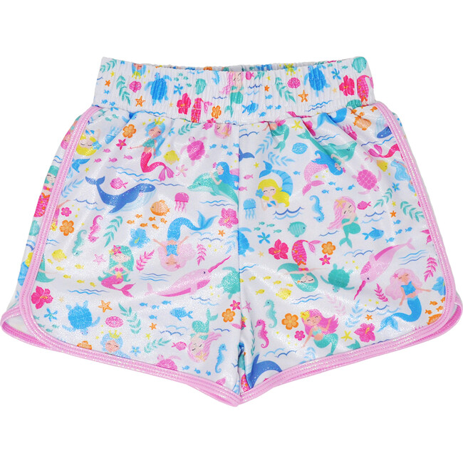 UPF 50+  Morgan Retro Swim Shorts, Mermaid Friends