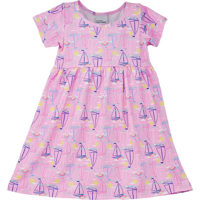 UPF 50+  Laya Short Sleeve Tee Dress, Sail Away