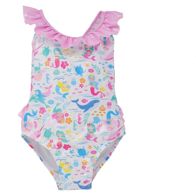 UPF 50+  Mindy Crossback Swimsuit, Mermaid Friends