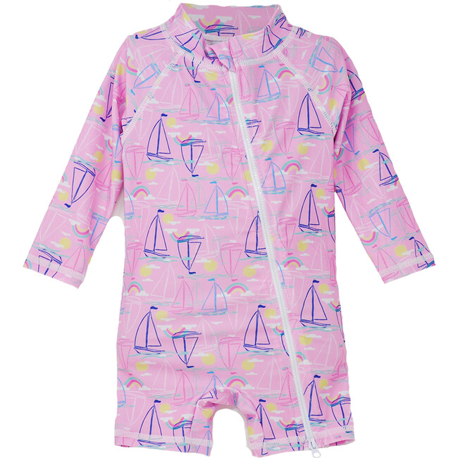 UPF 50+   Shortie Surf Swimsuit, Sail Away