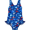 UPF 50+   Delaney Hip Ruffle Swimsuit, Nautical Fun - One Pieces - 1 - thumbnail