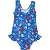 UPF 50+   Delaney Hip Ruffle Swimsuit, Nautical Fun - One Pieces - 2