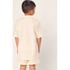 Kid's Twill Short Sleeve Short Set, Sunny Stripe - Pajamas - 3