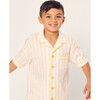 Kid's Twill Short Sleeve Short Set, Sunny Stripe - Pajamas - 4