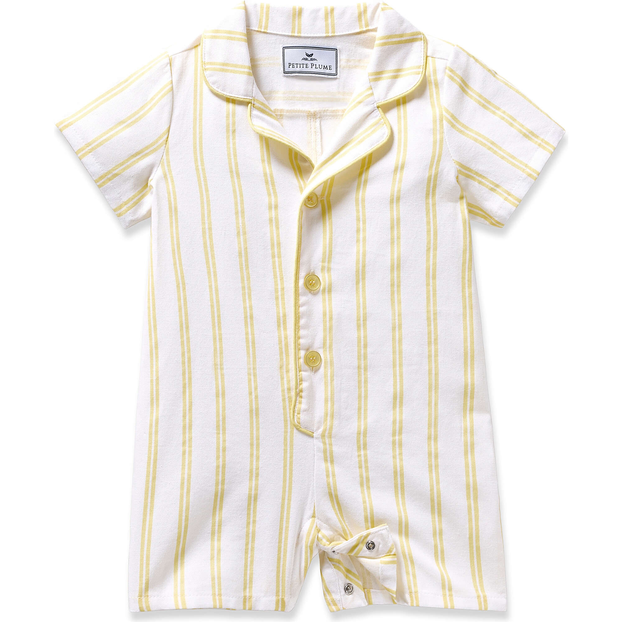 Baby's Twill Summer Romper, Sunny Stripe - Rompers - 1