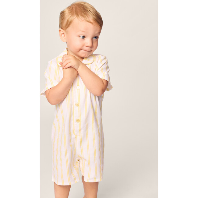 Baby's Twill Summer Romper, Sunny Stripe - Rompers - 2