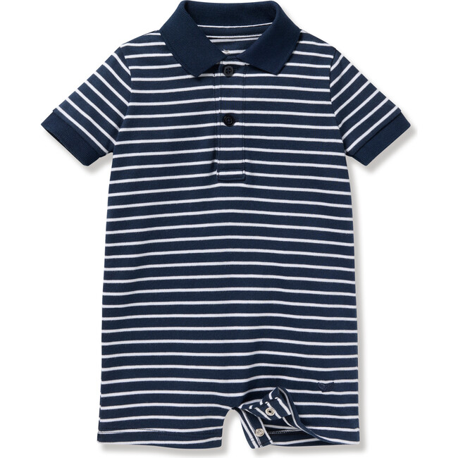 Baby's Pima Louis Play Romper, Navy Stripe