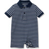 Baby's Pima Louis Play Romper, Navy Stripe - Rompers - 1 - thumbnail