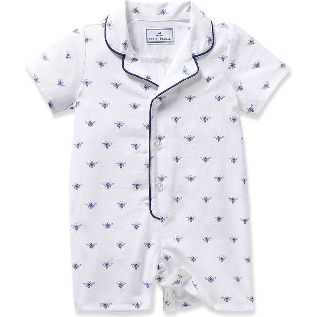 Baby's Twill Summer Romper, Buzzing Bees - Rompers - 1