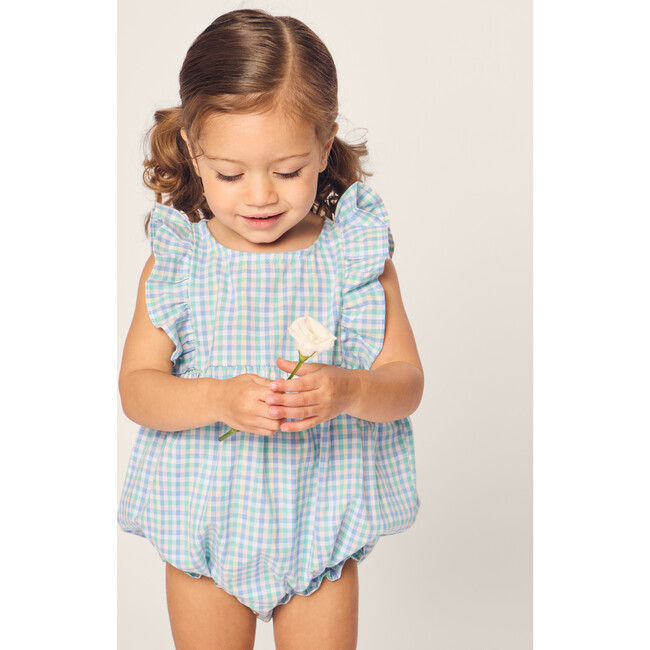 Baby's Twill Ruffled Romper, Spring Gingham - Rompers - 2