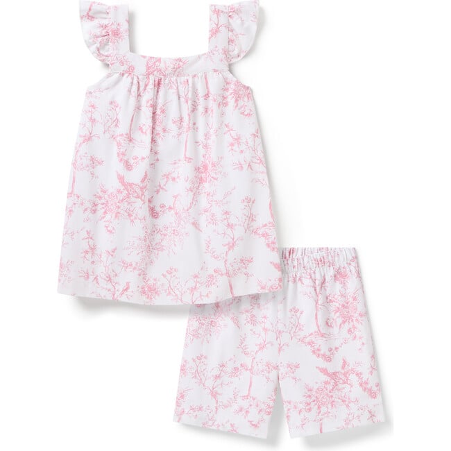 Girl's Twill Clara Short Set in Pink Timeless Toile - Pajamas - 1