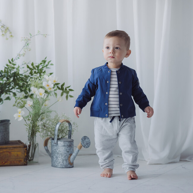 Bomber Jacket, Top & Pant Set, Navy - Mixed Apparel Set - 2