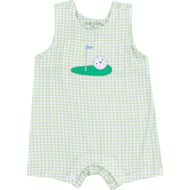 Sleeveless Shortie Romper - Golf Applique, Green