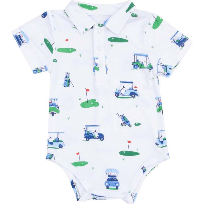 Polo Bodysuit - Vintage Golf Carts, Blue