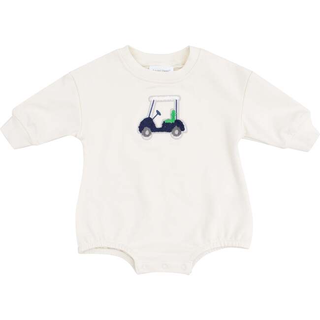 French Terry Sweatshirt Bubble with Applique - Golf Cart, Blue