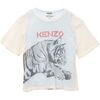 Tiger Print T-Shirt, Off White - T-Shirts - 1 - thumbnail