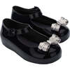 Glitter Bow Jelly Shoes, Black - Mary Janes - 1 - thumbnail