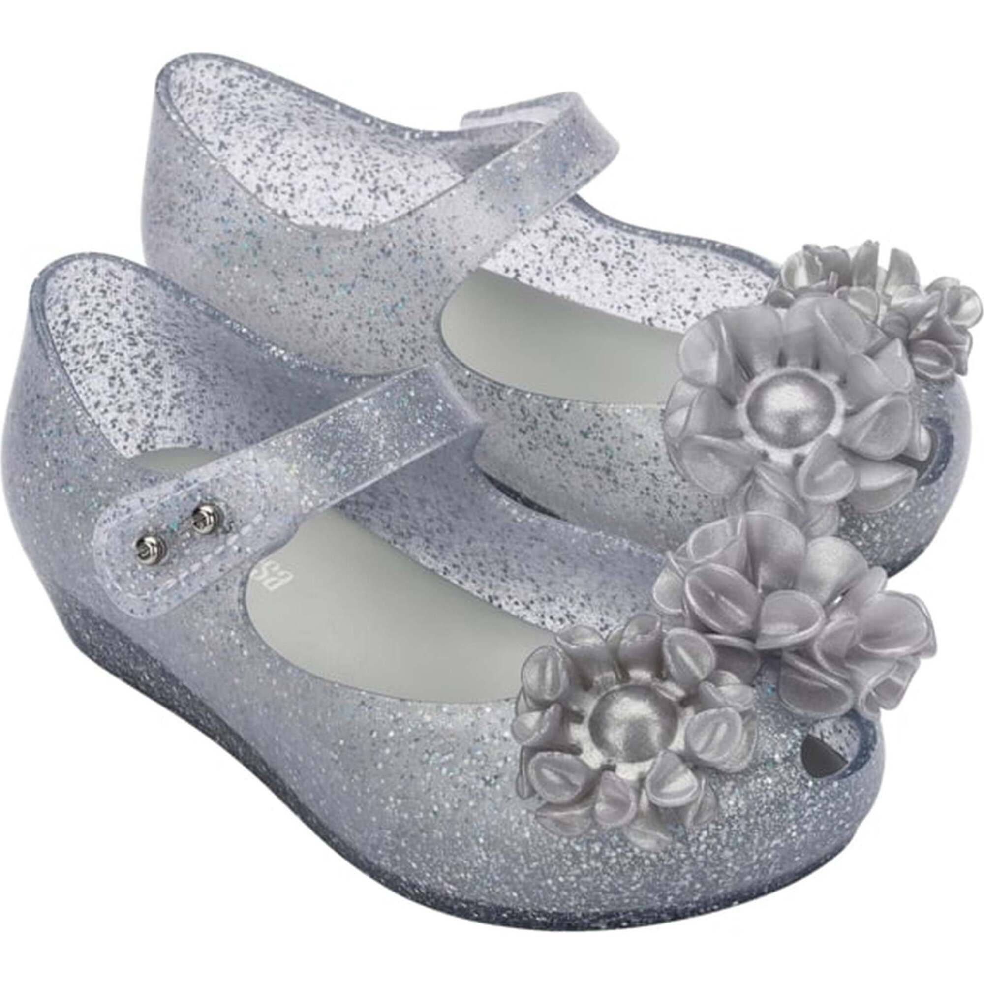 Glitter Ballerina Flats, Gray - Flats - 1