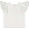 Logo Embroidered Cotton Blouse, Ivory - Blouses - 1 - thumbnail