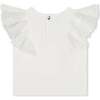 Logo Embroidered Cotton Blouse, Ivory - Blouses - 2