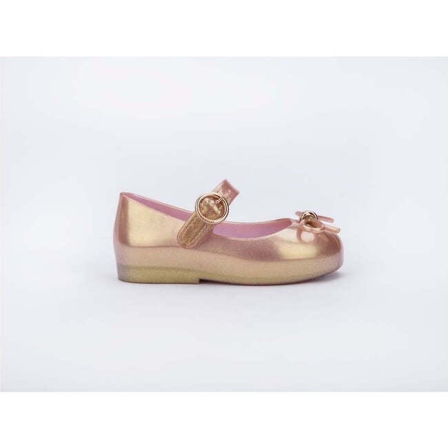 Bow Jelly Shoes, Gold - Mary Janes - 2