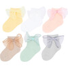 Cotton Tulle Bow Socks Set, Multi - Socks - 1 - thumbnail