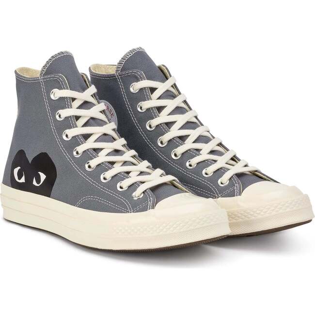 Heart High Top Sneakers, Gray - Sneakers - 2