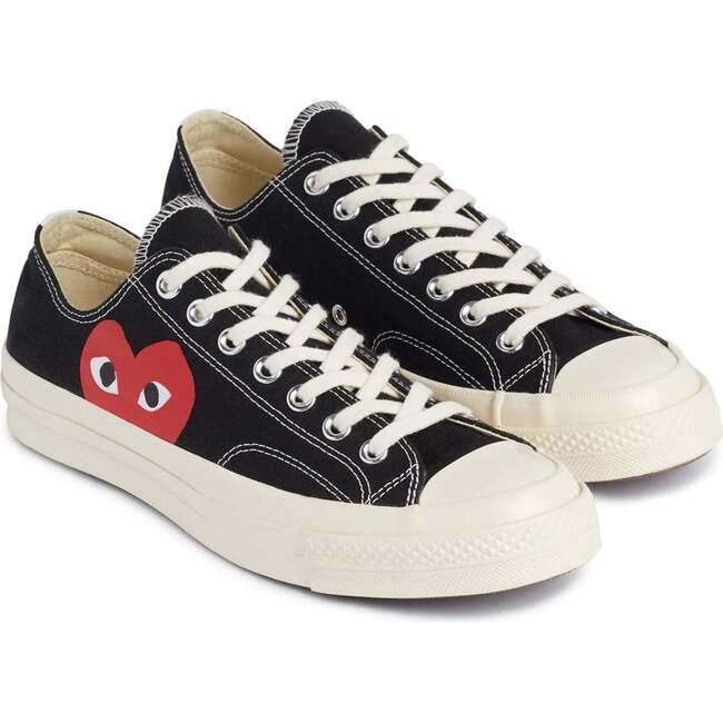 Heart Low Top Sneakers, Black - Sneakers - 2