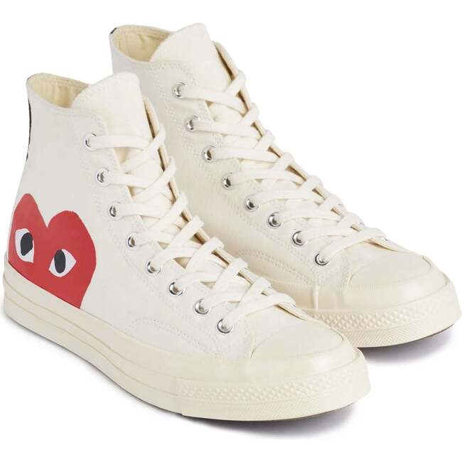 Heart High Top Sneakers, Beige - Sneakers - 2