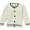 London Days Cardigan, Cream & Green - Cardigans - 1 - thumbnail