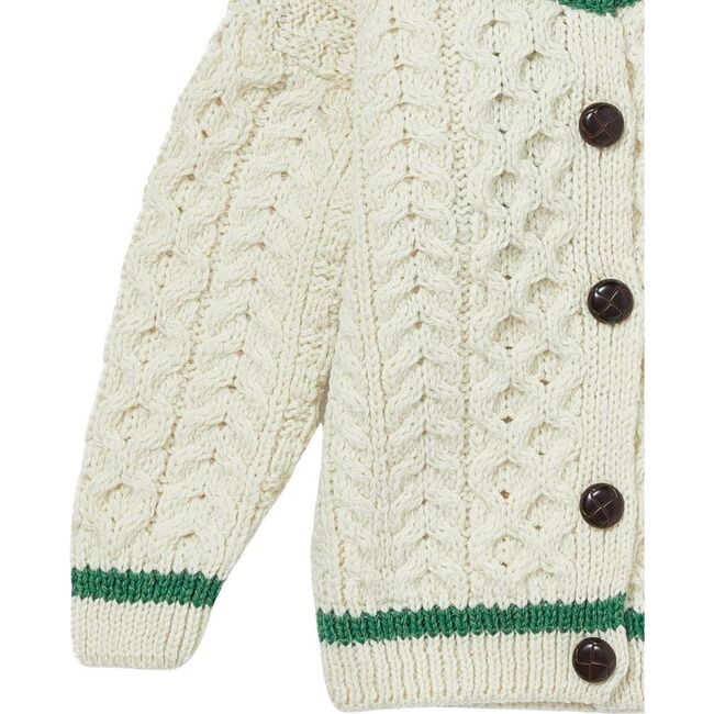 London Days Cardigan, Cream & Green - Cardigans - 2