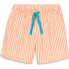 Kids Swim Trunk In Stripe, Cantaloupe White Stripe - Swim Trunks - 1 - thumbnail