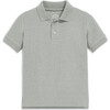 Kids Short Sleeve Pique Polo, Heather Gray - Polo Shirts - 1 - thumbnail