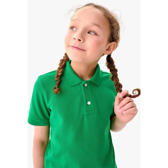 Kids Short Sleeve Pique Polo, Grass - Polo Shirts - 2