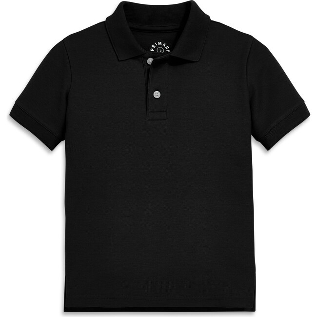 Kids Short Sleeve Pique Polo, Black